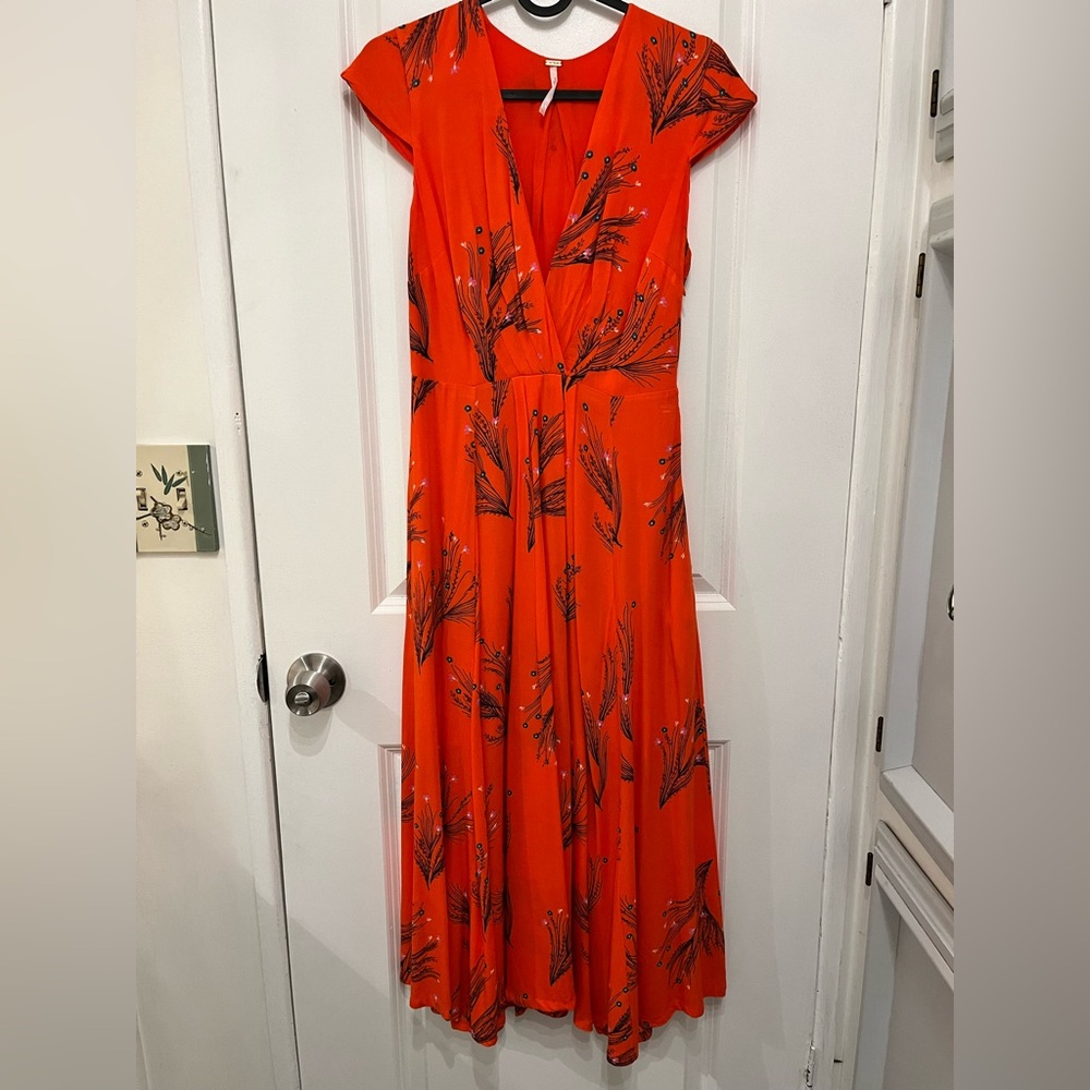 Free People Vibrant Orange Maxi Dress